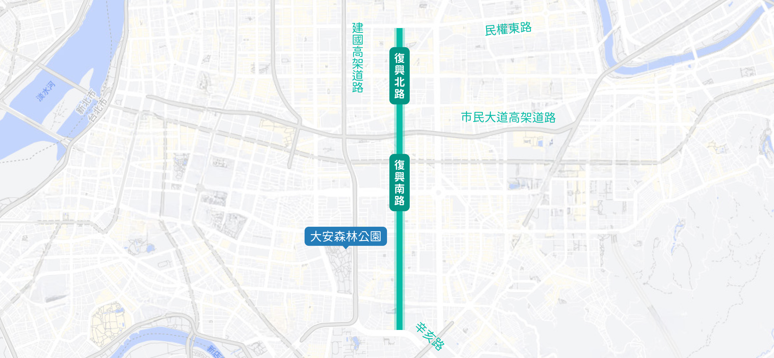 復興南北路（北至民權東路，南至辛亥路）南北向車道  -  116年施行